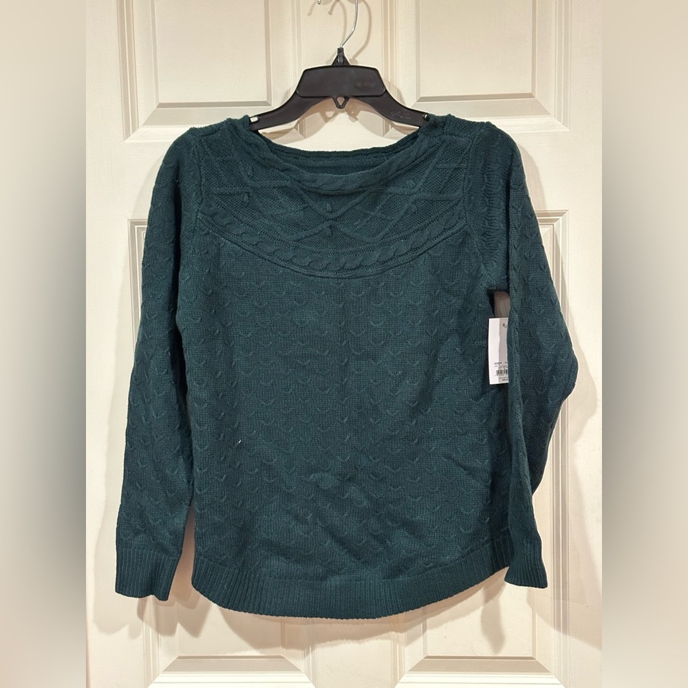 Croft & Barrow Teal Crew Neck Sweater, Size XS